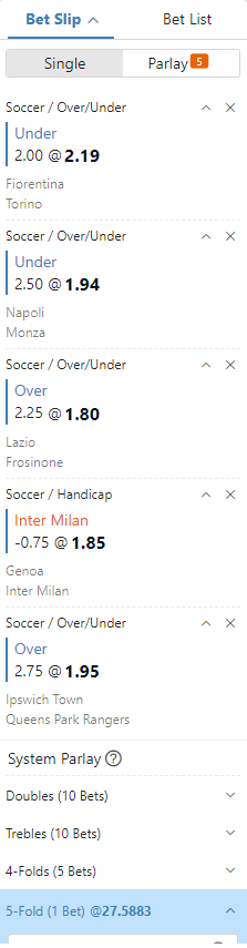 prediksi parlay 5 tim 29 desember 2023