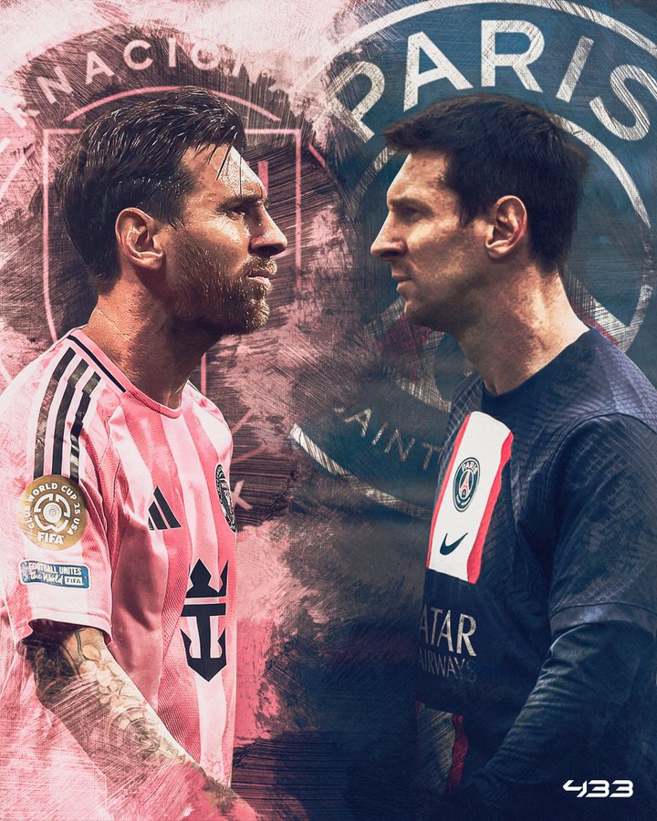 messi dengan jersey inter miami dan psg