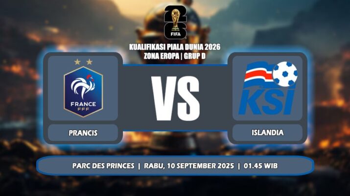 Prediksi Prancis Vs Islandia 10 September 2025 di Kualifikasi Piala Dunia 2026