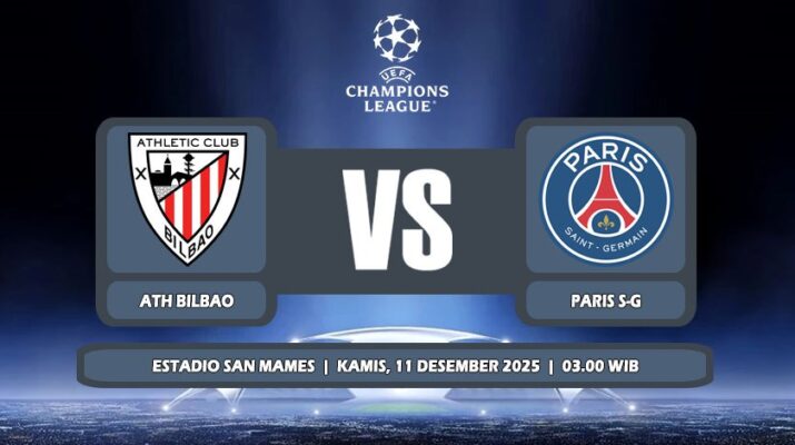 Prediksi Athletic Bilbao Vs PSG 11 Desember 2025 di Liga Champions