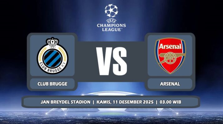 Prediksi Club Brugge Vs Arsenal 11 Desember 2025 di Liga Champions