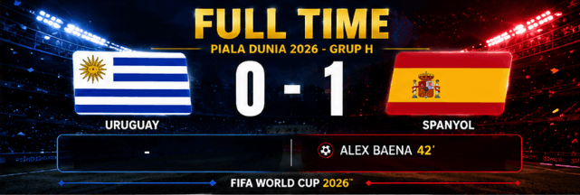 hasil pertandingan piala dunia 2026 uruguay 0-1 spanyol