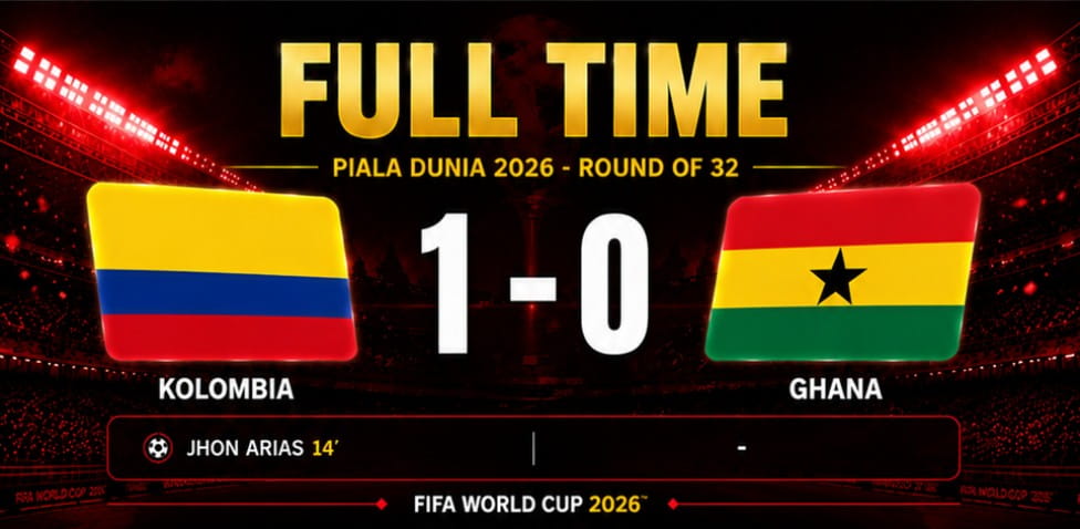 hasil pertandingan kolombia 1-0 ghana