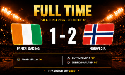 hasil pertandingan pantai gading 1-2 norwegia