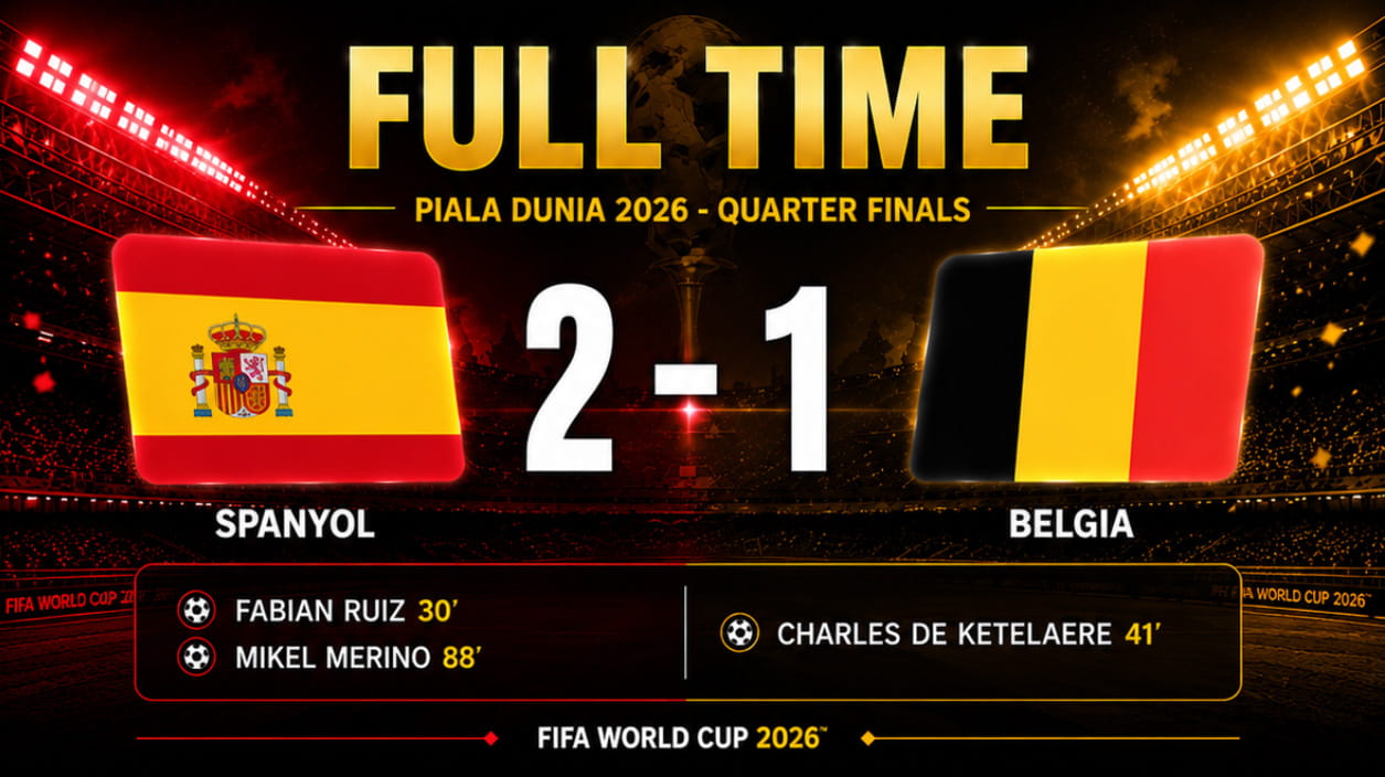 hasil pertandingan piala dunia 2026 spanyol 2-1 belgia