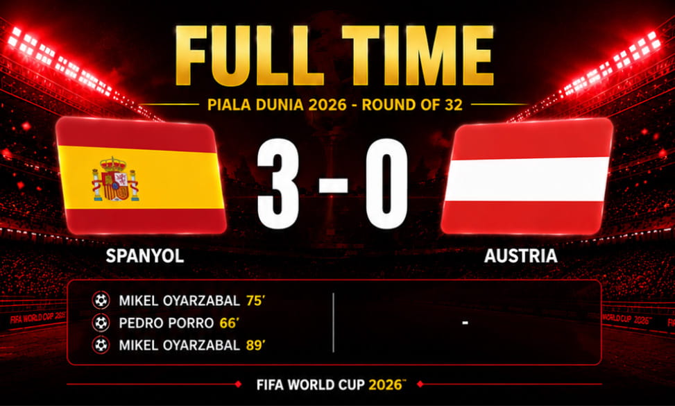 hasil pertandingan spanyol 3-0 austria